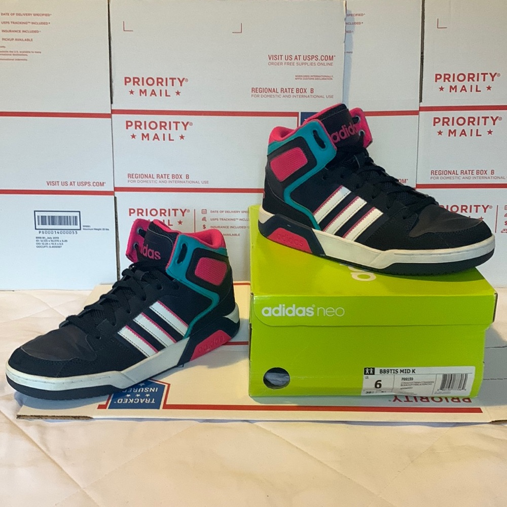 Adidas Mid Neo Basketball Shoes Youth sz 6 (BB9TIS)